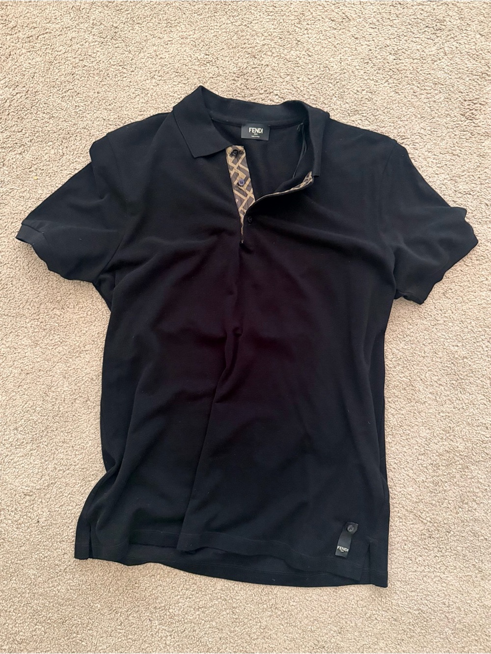 Fendi FF Monogram Black Polo